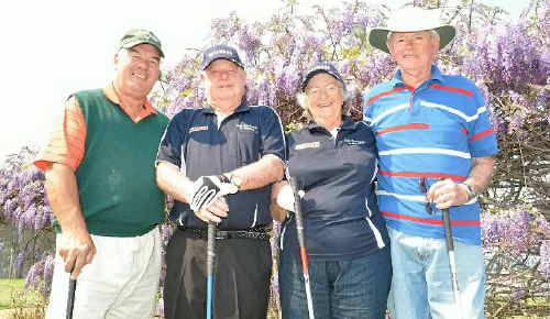 Clynt Dale, Bill and Marlene Vincent and Gordan McKeen at the Local Ambulance Committee fundraising golf day. Clynt Dale, Bill and Marlene Vincent and Gordan McKeen at the Local Ambulance Committee fundraising golf day.